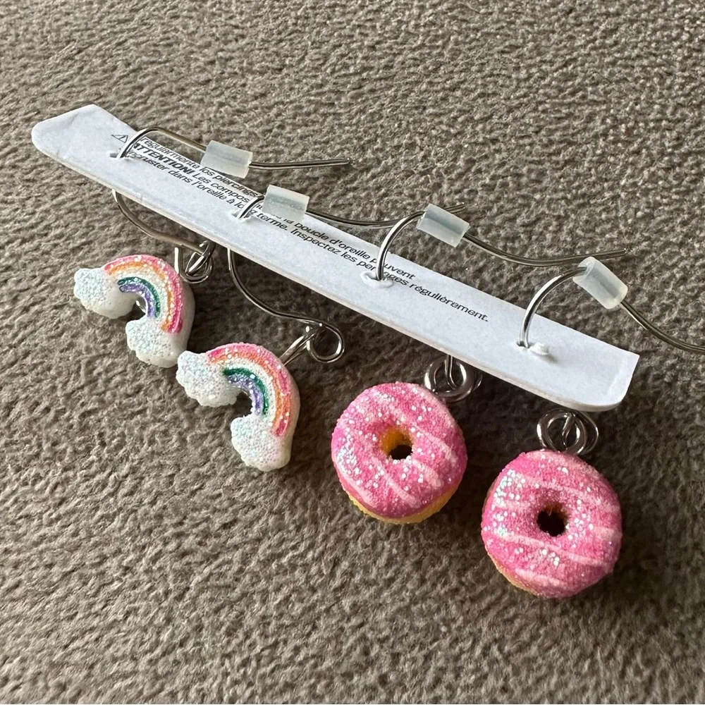 Earrings Rainbow Star Donut